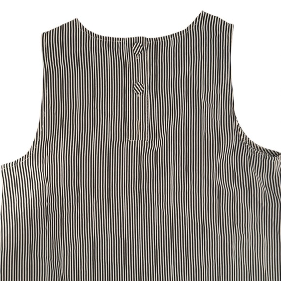 JCrew Sleeveless Button Back Shell Blouse, Blue and White - Picture 5 of 5